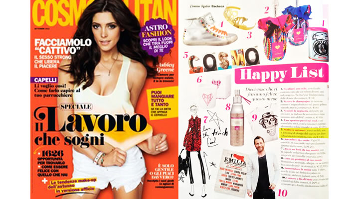 Chiara Bet su Cosmopolitan Settembre 2012 - Happy List